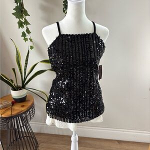 No Boundaries Black Sequin Camisole